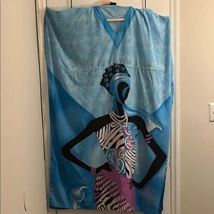 Stylish Blue and Black Graphic Dress